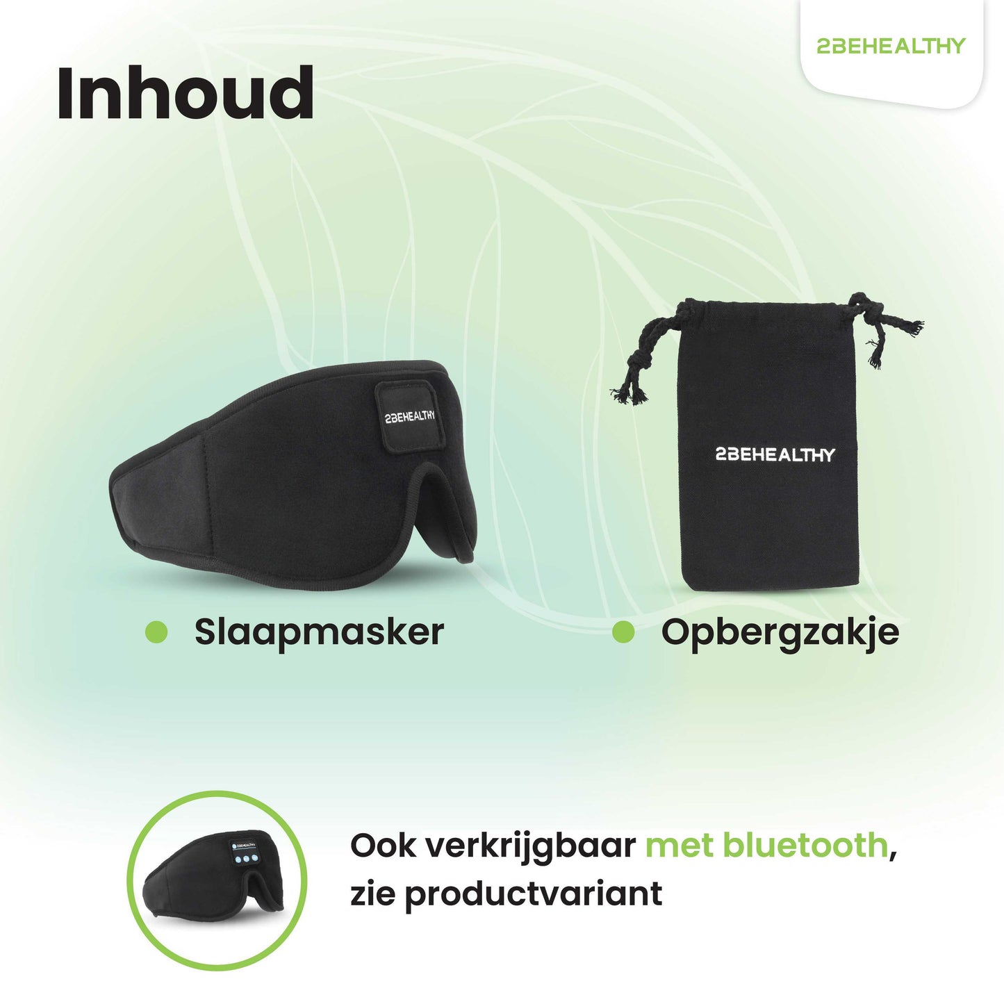 2BEHEALTHY 3D Slaapmasker vrouwen & mannen - Inc. luxe Opbergzakje - 100% Verduisterend - Oogmasker