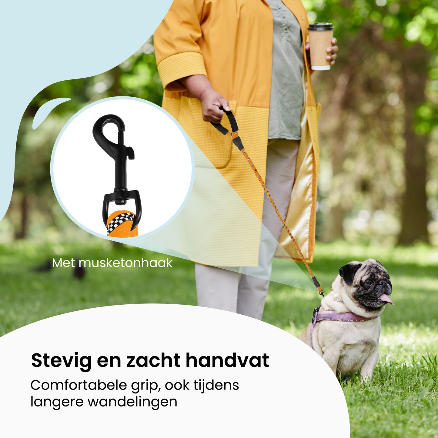All 4 Pets Supply Reflecterende Hondenriem - 3 meter - Oranje - Hondenleiband / Hondenlijn