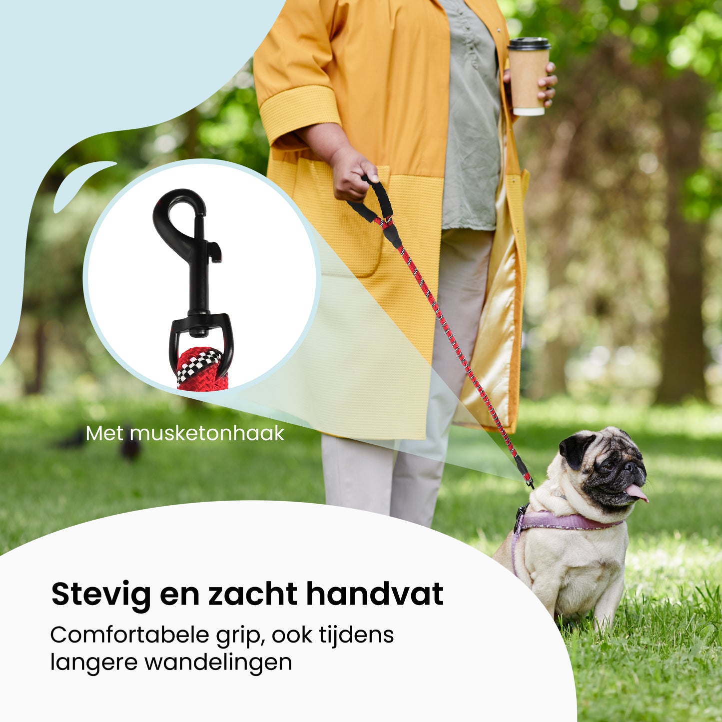 All 4 Pets Supply Reflecterende Hondenriem - 3 meter - Rood - Hondenleiband / Hondenlijn