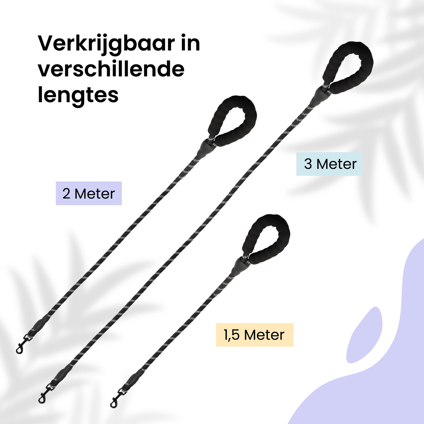 All 4 Pets Supply Reflecterende Hondenriem - 2 meter - Zwart