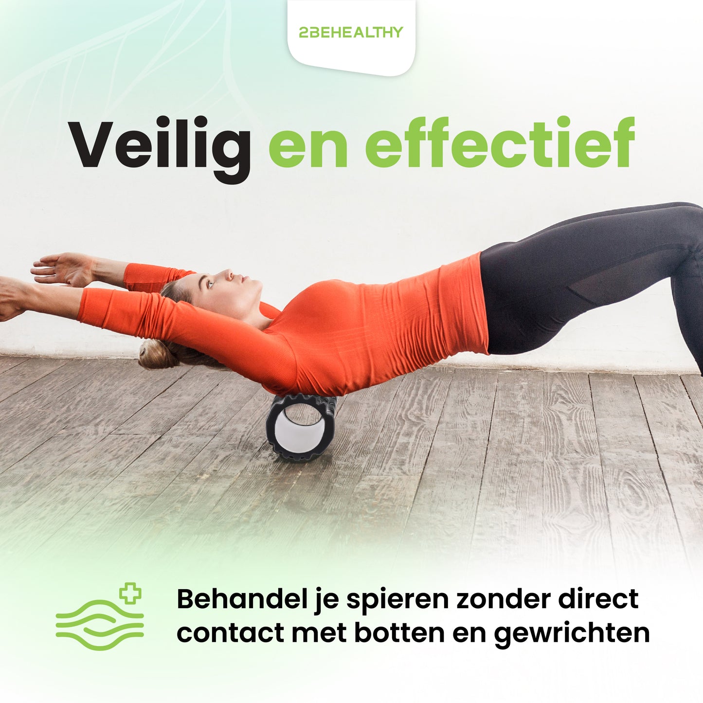 2BEHEALTHY Foam Roller Massage - 33 cm - Medium Hardheid - Massage Roller - Zwart