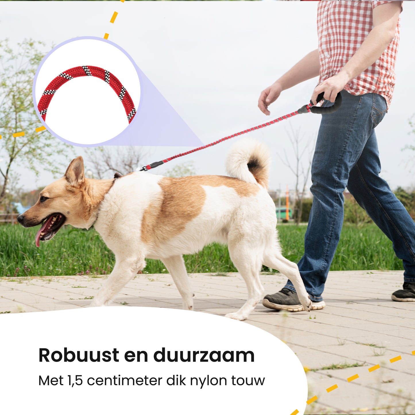 All 4 Pets Supply Reflecterende Hondenriem - 3 meter - Rood - Hondenleiband / Hondenlijn