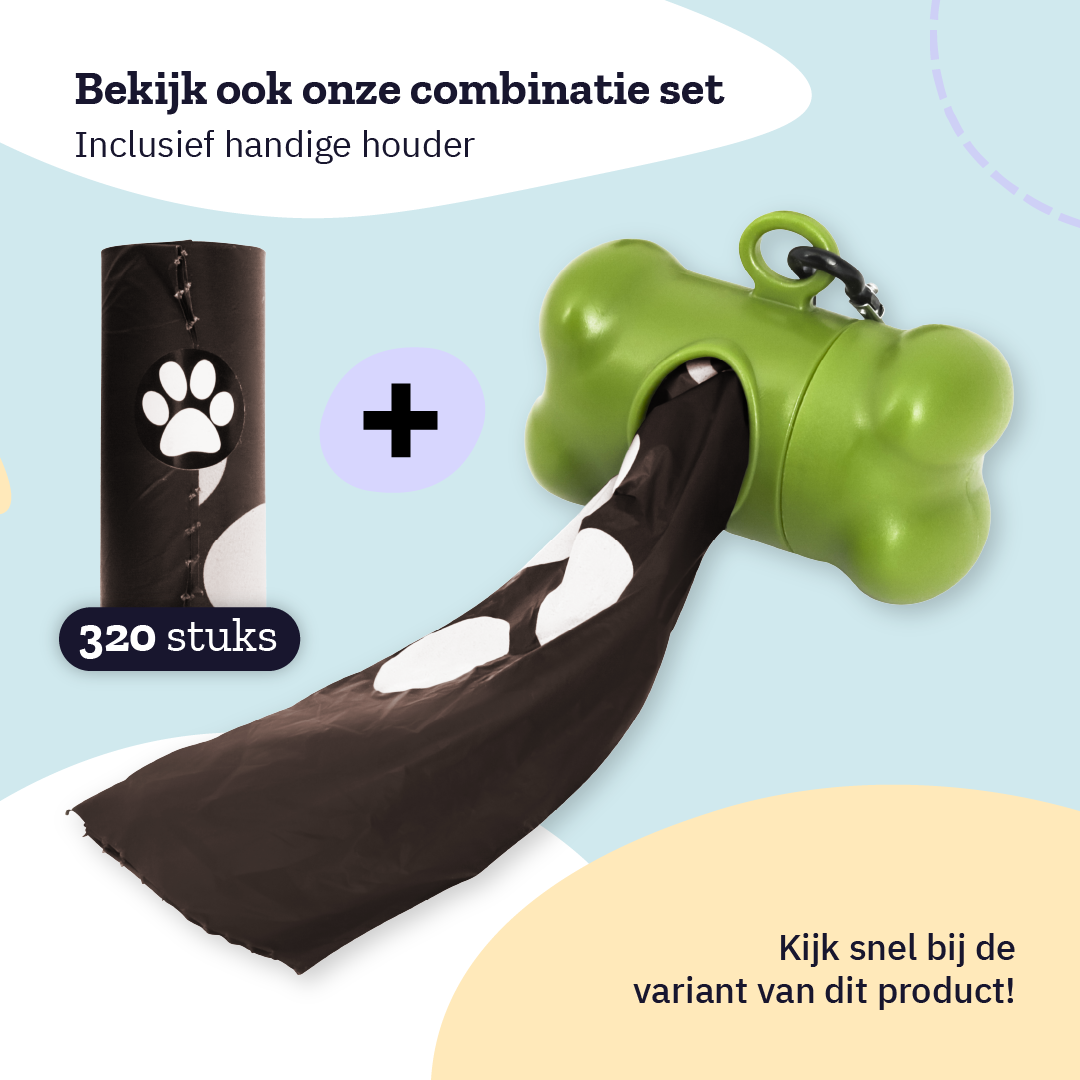 All 4 Pets Supply Hondenpoepzakjes inclusief houder - Dispenser - 320 stuks - Lavendel geur - 100% Biologisch Afbreekbaar - Poepzakjeshouder Hond - Bruin
