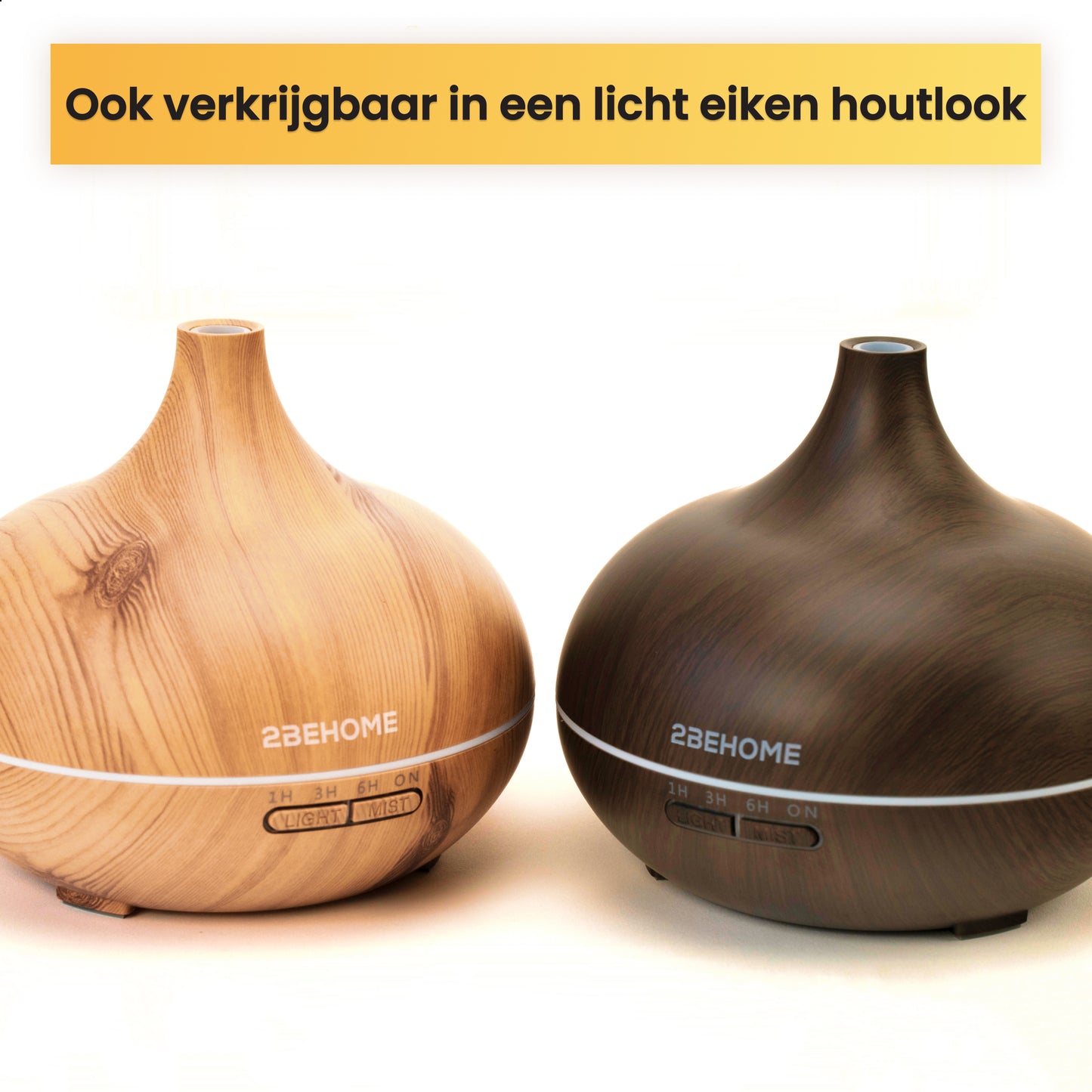 Aroma diffuser geurverspreider in licht en donker eiken houtlook