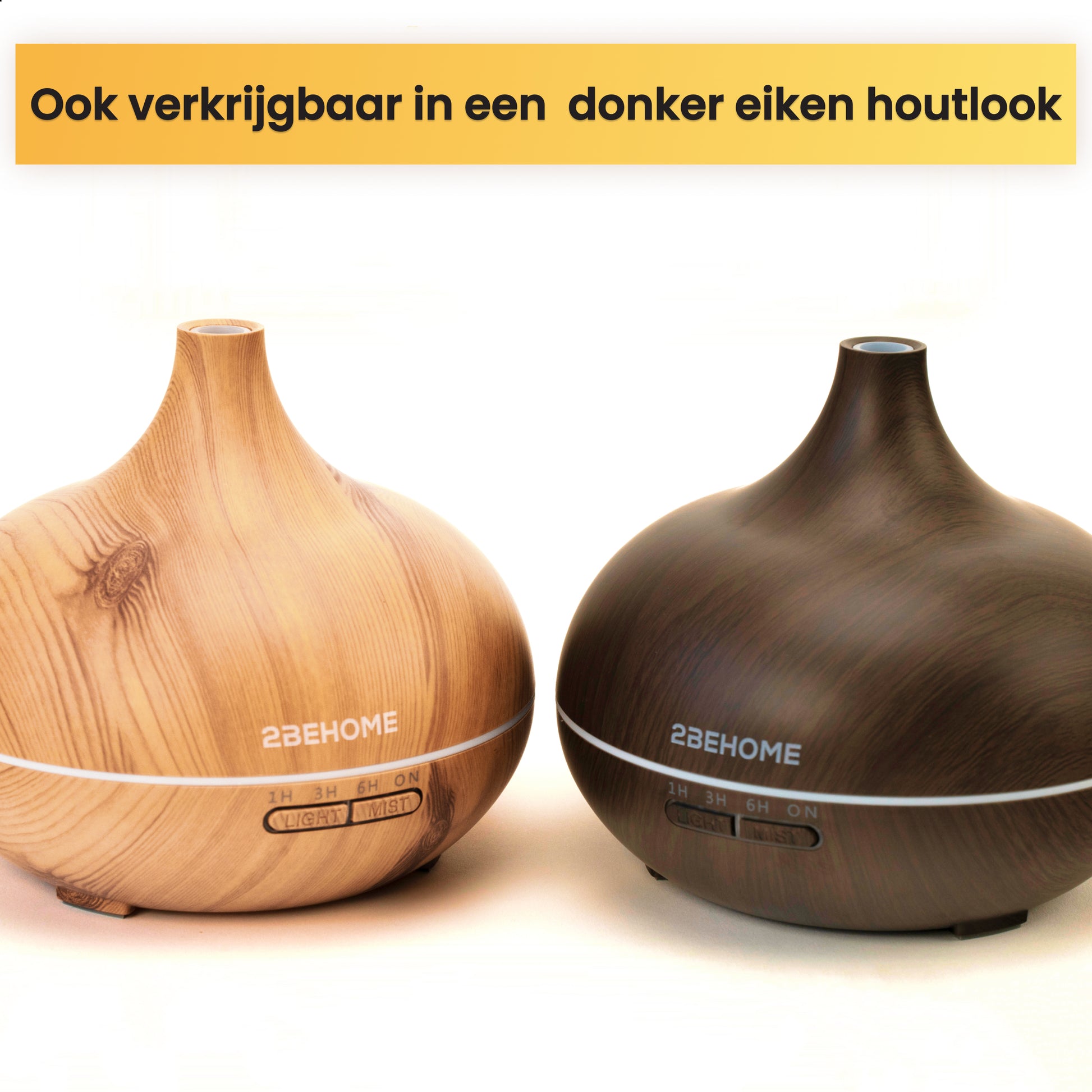 Aroma diffuser geurverspreider in licht en donker eiken houtlook