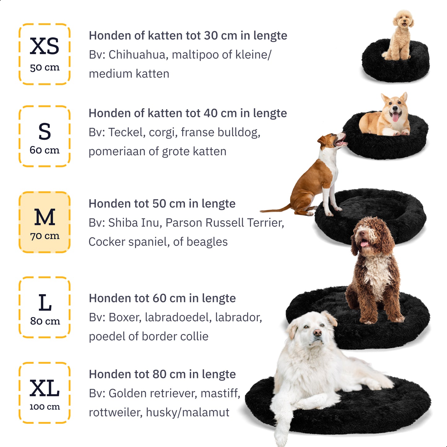 All 4 Pets Supply Hondenmand Donut - Maat M - Geschikt Voor Honden Tot 50 cm