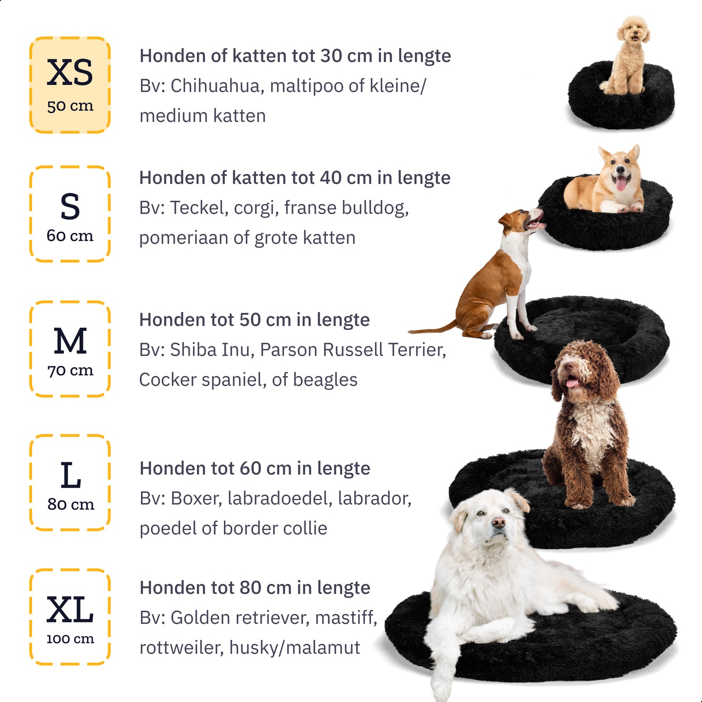 All 4 Pets Supply® Hondenmand Donut - Maat XS - Geschikt voor Honden en Katten tot 30 cm