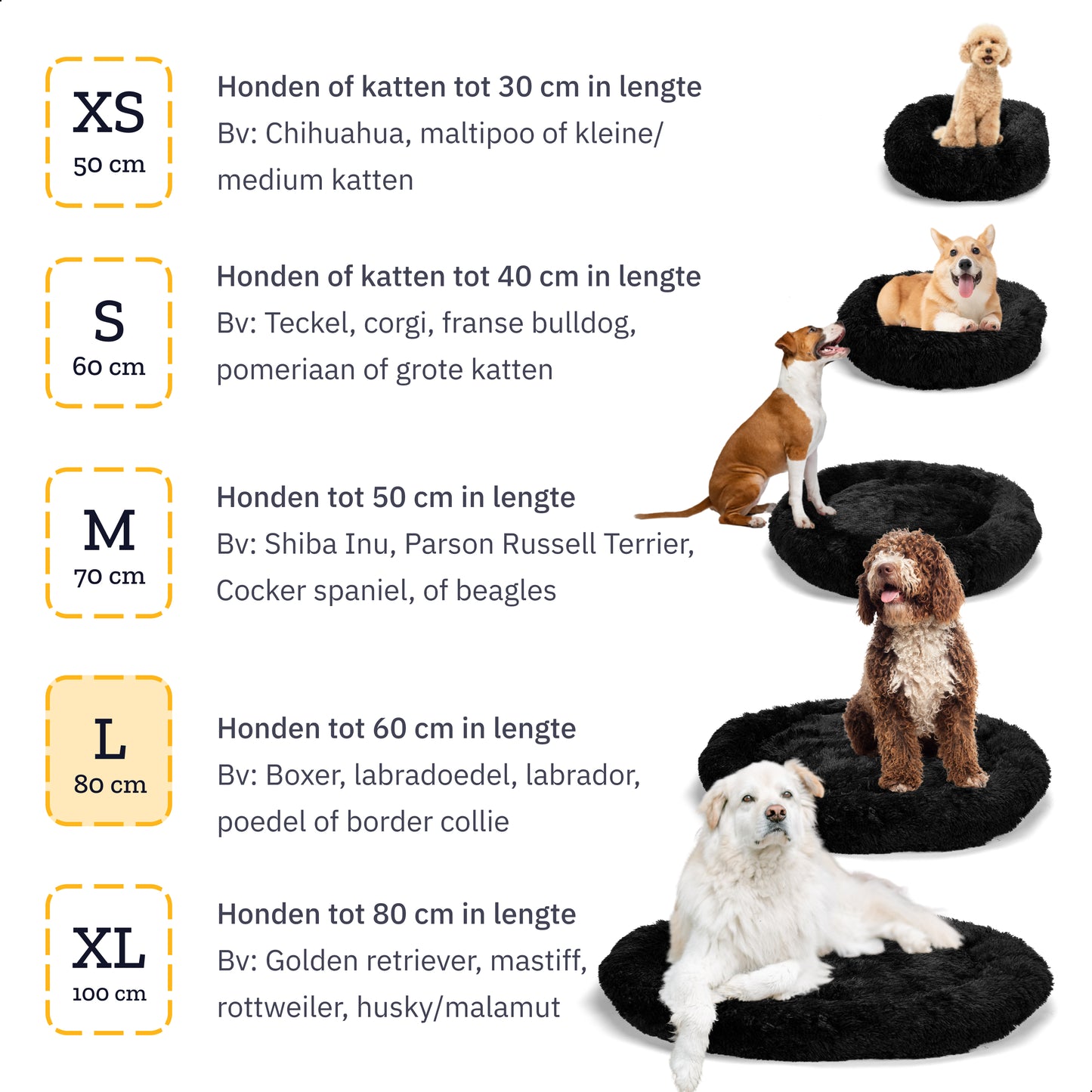 All 4 Pets Supply Hondenmand Donut - Maat L - Geschikt Voor Honden Tot 60 cm