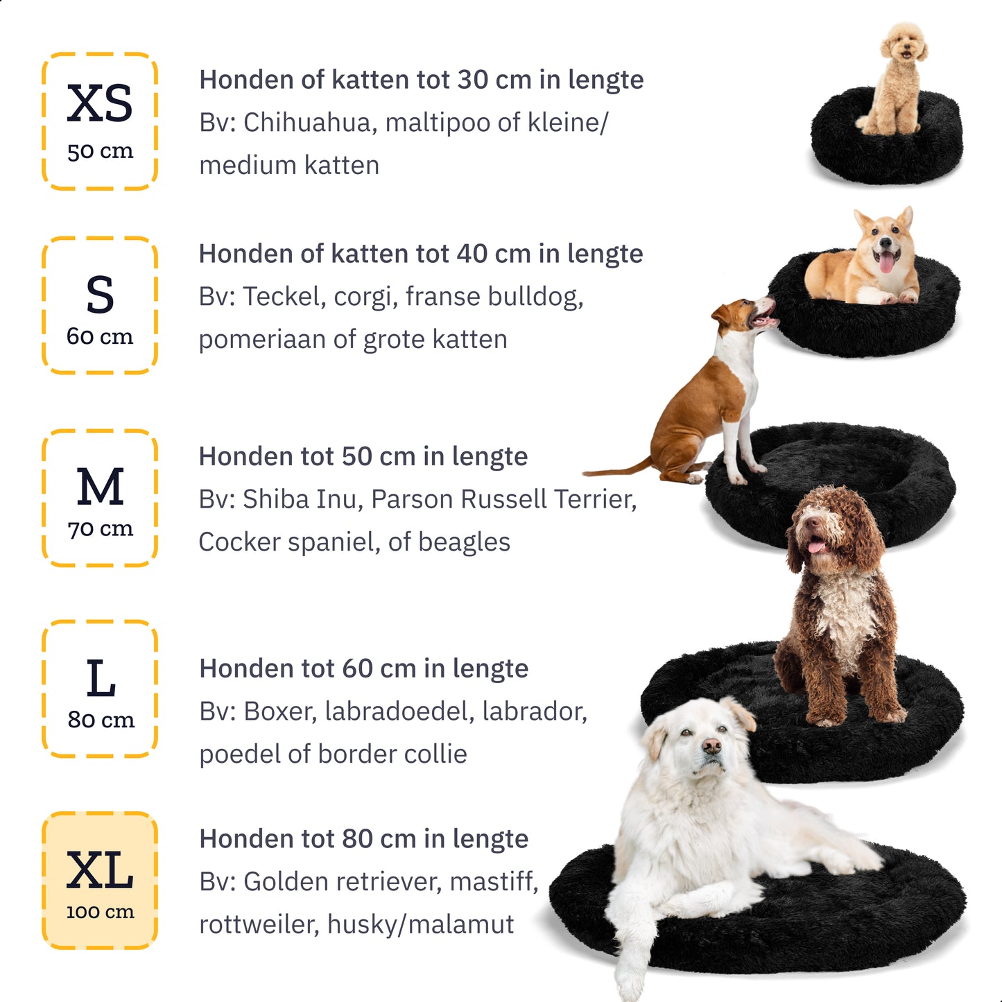 All 4 Pets Supply Hondenmand Donut - Maat XL - Geschikt Voor Honden Tot 80 cm