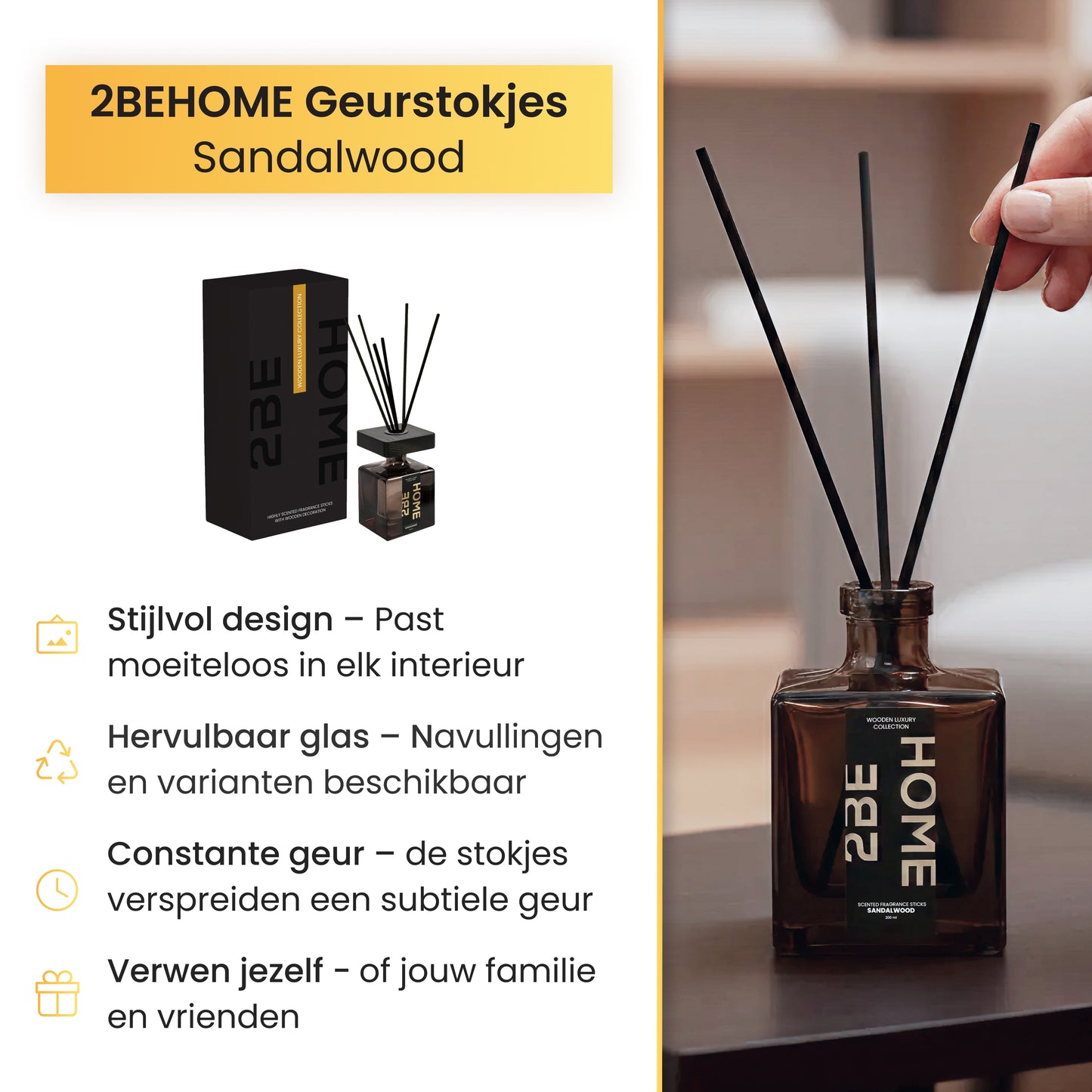 de details van onze geurstokjes zoals welke geur