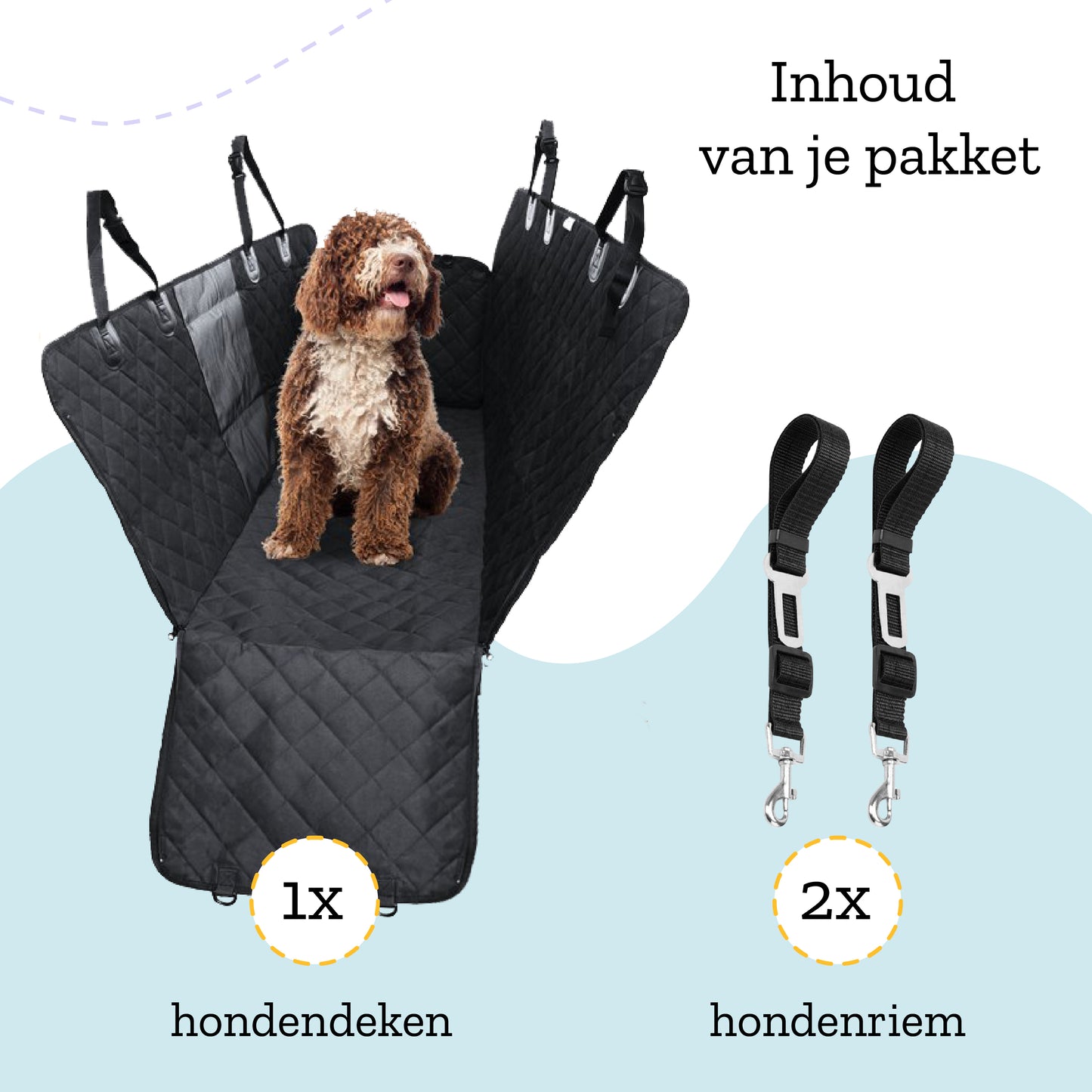All 4 Pets Supply Hondendeken Auto Achterbank en Kofferbak Waterdicht - Incl. twee hondenriemen auto