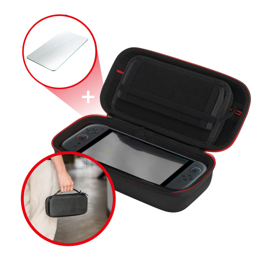 2BEFUN Nintendo Switch 2 Case incl. Screenprotector geschikt voor Nintendo Switch 2 - Nintendo Switch 2 Hoes - Nintendo Switch 2 Accessoires - Zwart