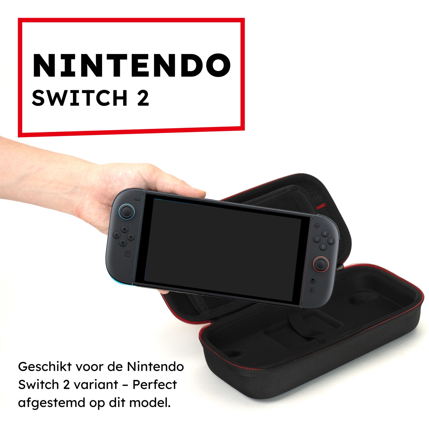 2BEFUN Nintendo Switch 2 Case incl. Screenprotector geschikt voor Nintendo Switch 2 - Nintendo Switch 2 Hoes - Nintendo Switch 2 Accessoires - Zwart
