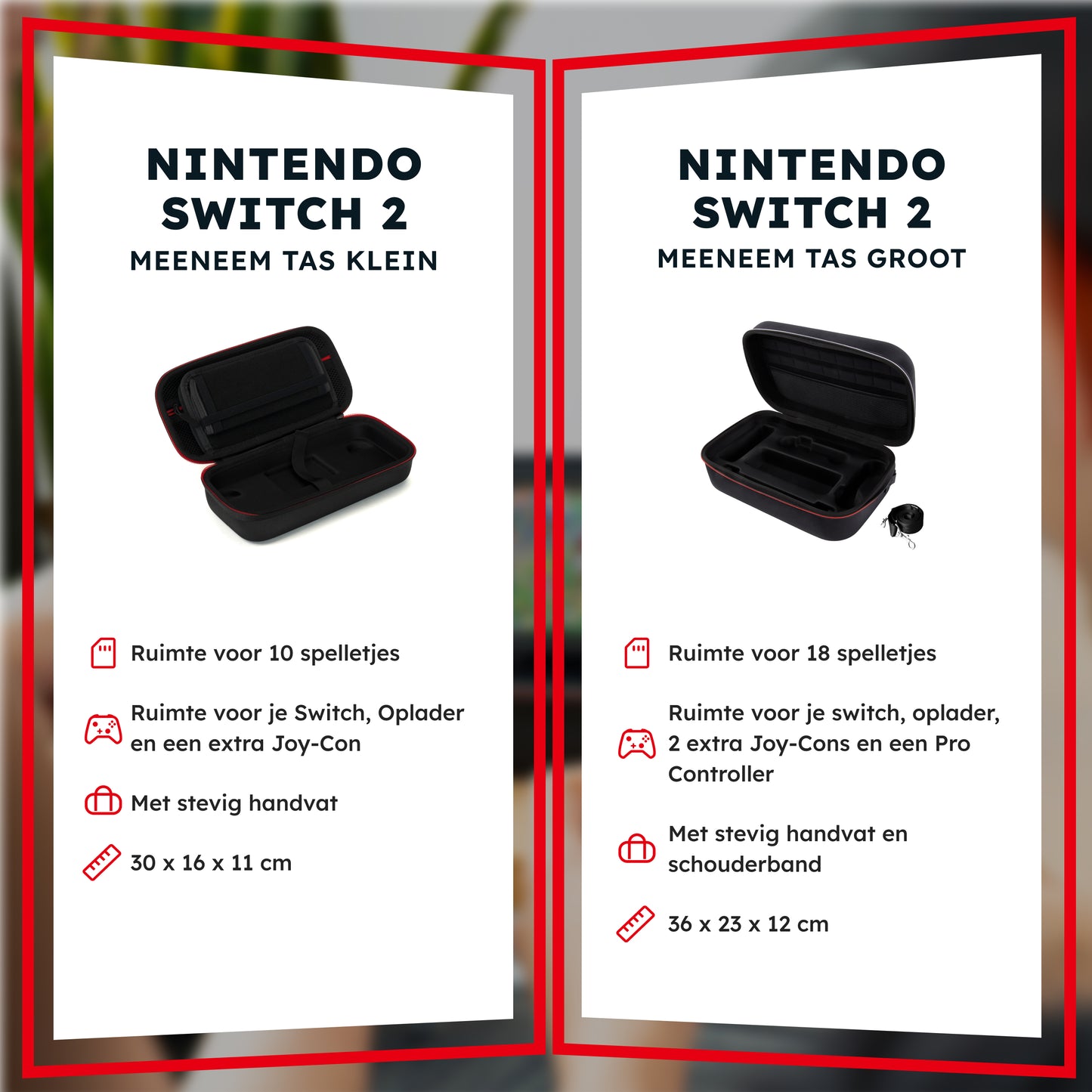 2BEFUN Nintendo Switch 2 Case incl. Screenprotector geschikt voor Nintendo Switch 2 - Nintendo Switch 2 Hoes - Nintendo Switch 2 Accessoires - Zwart