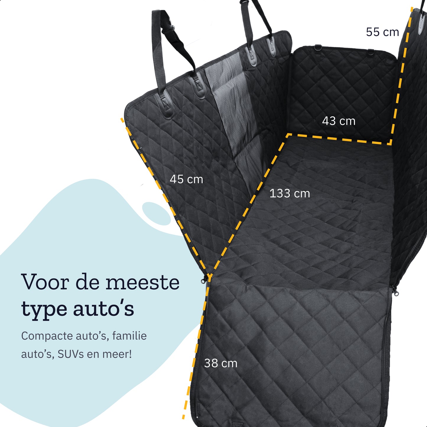 All 4 Pets Supply Hondendeken Auto Achterbank en Kofferbak Waterdicht - Incl. twee hondenriemen auto