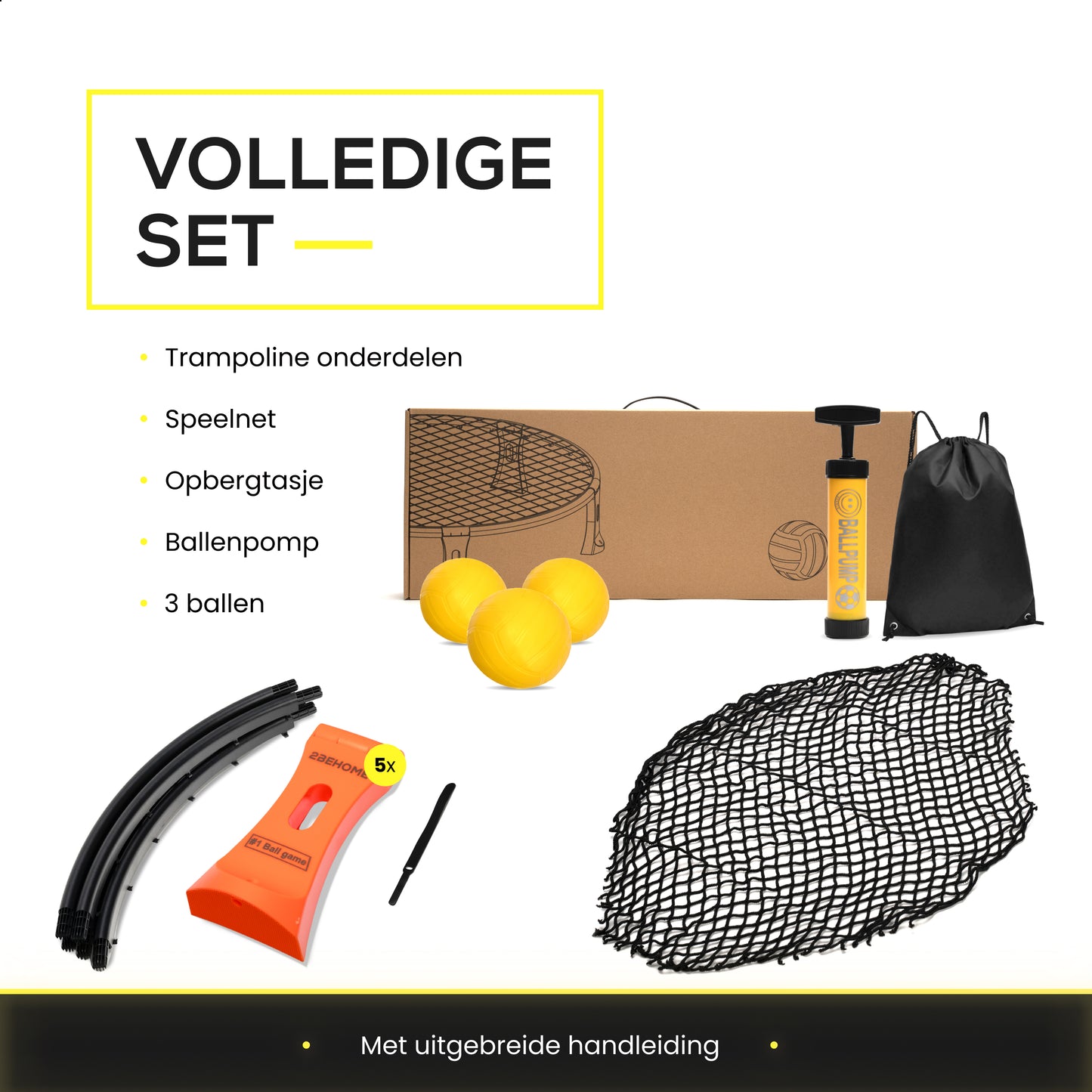 2BEHOME® Roundnet set - Ook voor Spikeball & Roundball - Oranje