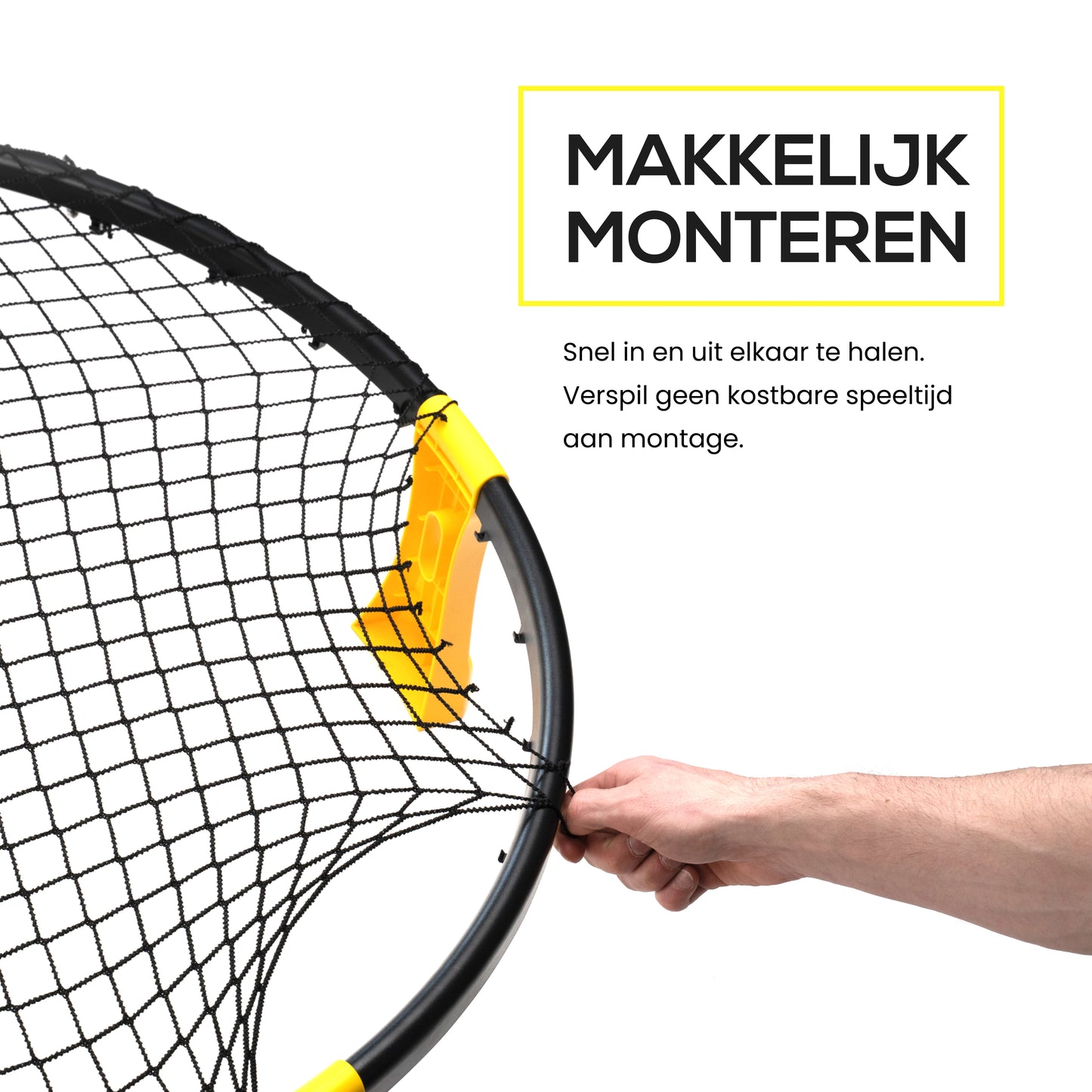 2BEHOME® Roundnet set met LED-Strip - Ook voor Spikeball & Roundball - Geel