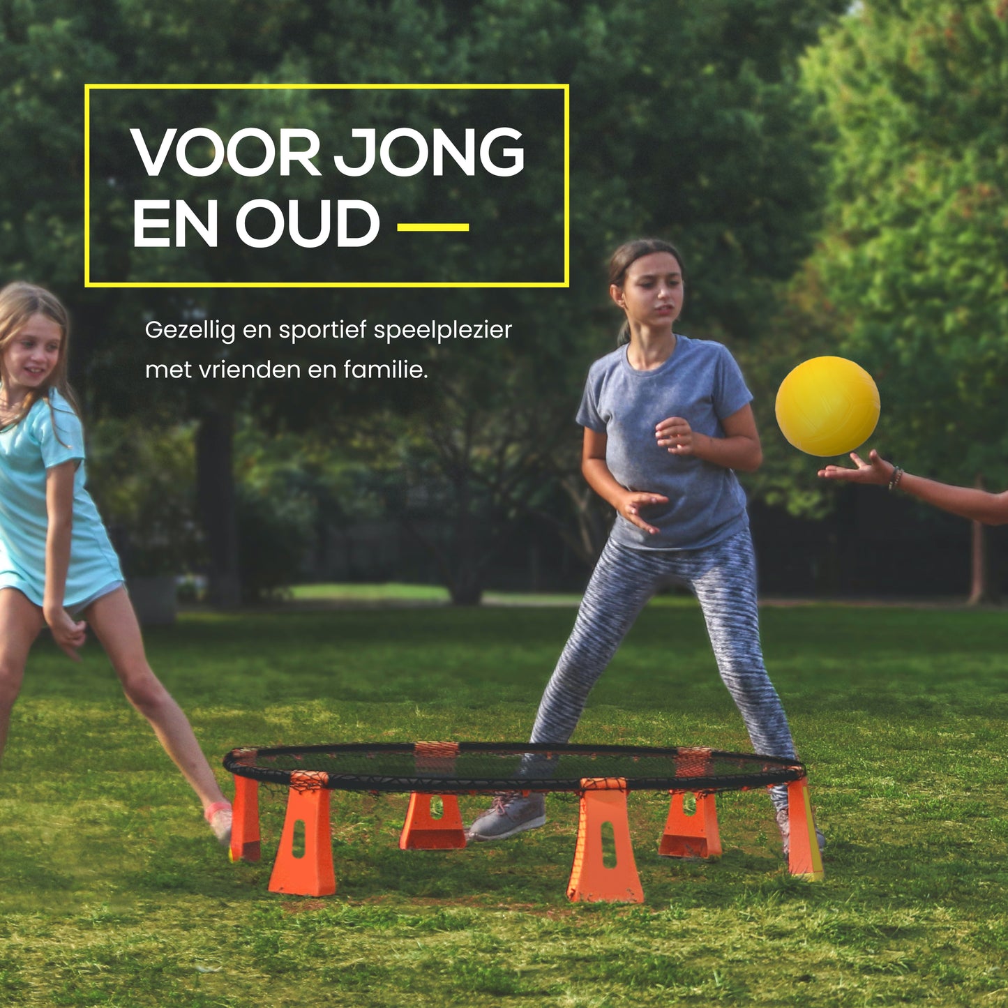 2BEHOME® Roundnet set - Ook voor Spikeball & Roundball - Oranje