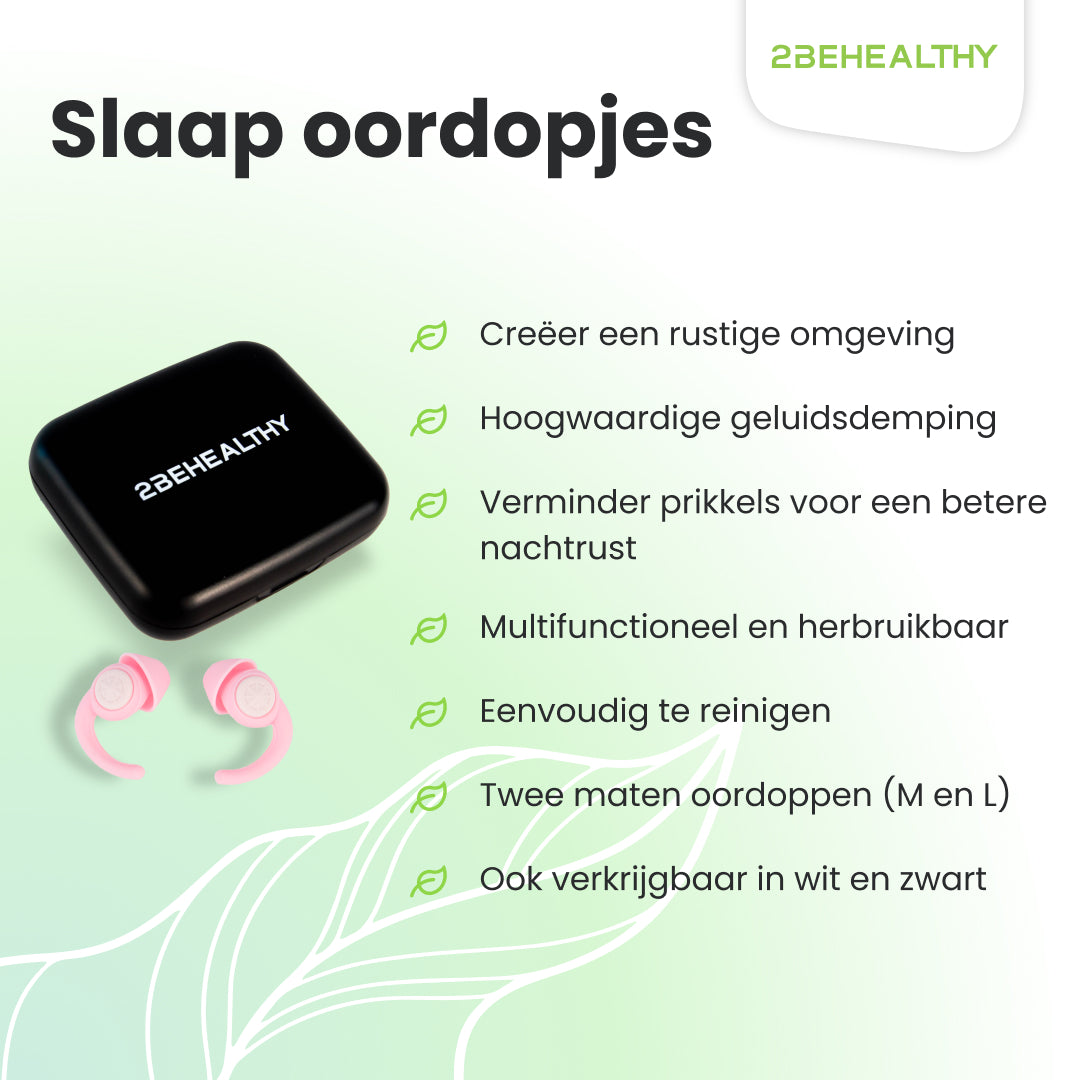 2BEHEALTHY Slaapoordoppen - 2 Paar (M&L) - Festival oordopjes - Roze