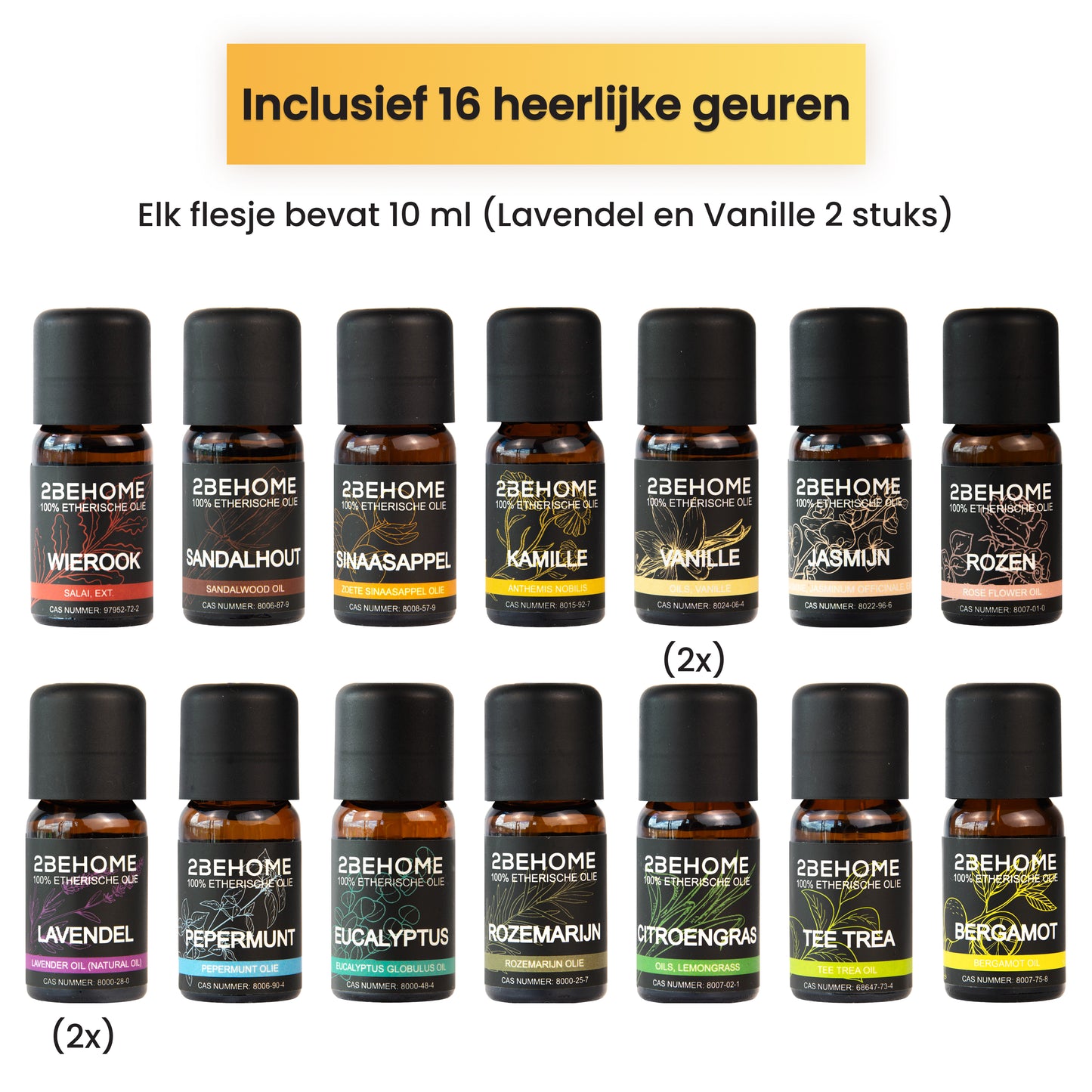 2BEHOME Aroma Diffuser 550ML met Afstandsbediening - Incl. 16 Etherische Oliën - Donkere Houtlook - 7 LED Kleuren - Aromadiffuser Luchtbevochtiger - Geurverspreider