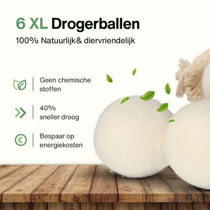 2BEHOME® 6XL Drogerballen Voor Wasdrogers - Wasdrogerballen - Wit