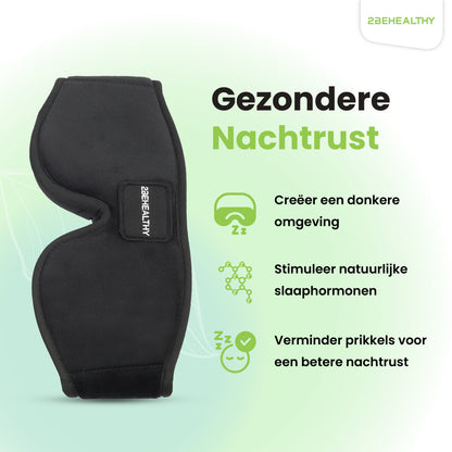 2BEHEALTHY® 3D Slaapmasker vrouwen & mannen - Inc. luxe Opbergzakje - 100% Verduisterend - Oogmasker