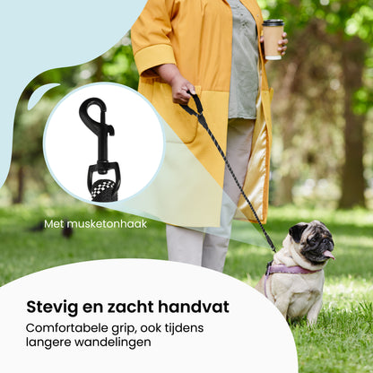 All 4 Pets Supply® Reflecterende Hondenriem - 2 meter - Zwart
