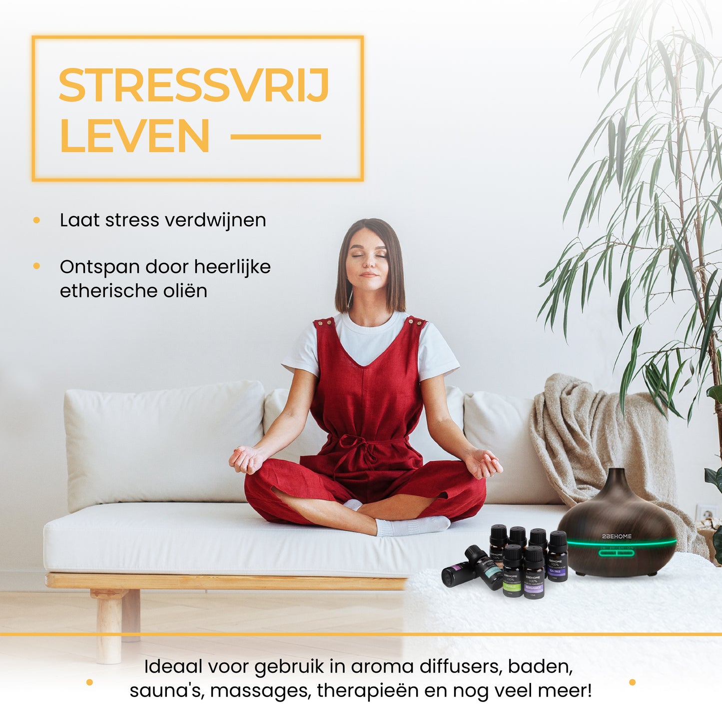 2BEHOME® Aroma Diffuser 550ML met Afstandsbediening - Incl. 16 Etherische Oliën Cadeauset - Donkere houtlook