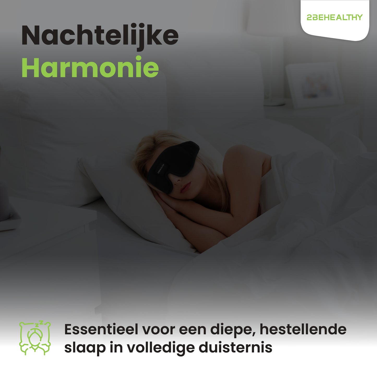 2BEHEALTHY® 3D Slaapmasker vrouwen & mannen - Inc. luxe Opbergzakje - 100% Verduisterend - Oogmasker