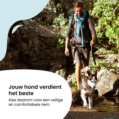 All 4 Pets Supply Reflecterende Hondenriem - 3 meter - Roze - Hondenleiband / Hondenlijn