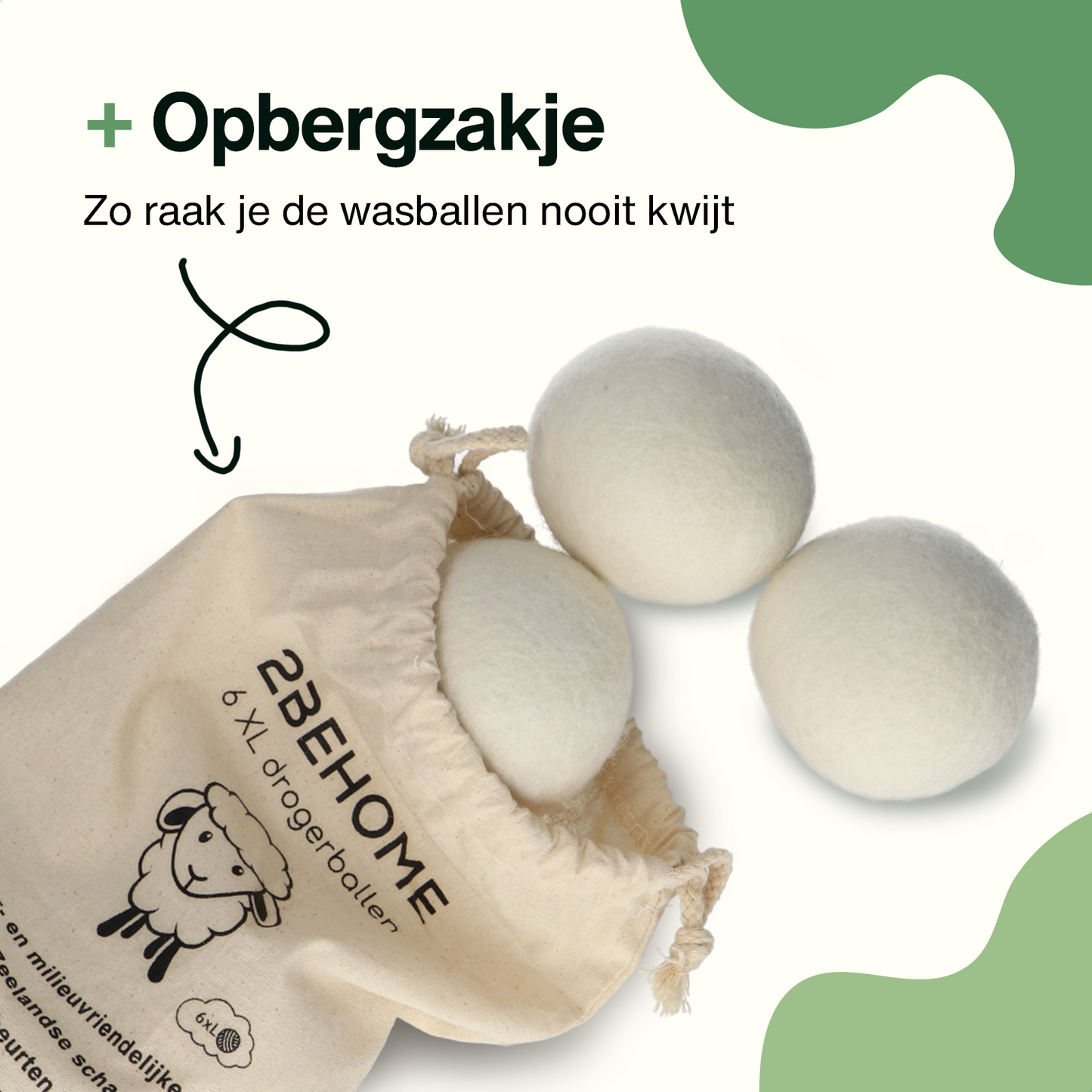 2BEHOME® 6XL Drogerballen Voor Wasdrogers - Wasdrogerballen - Wit