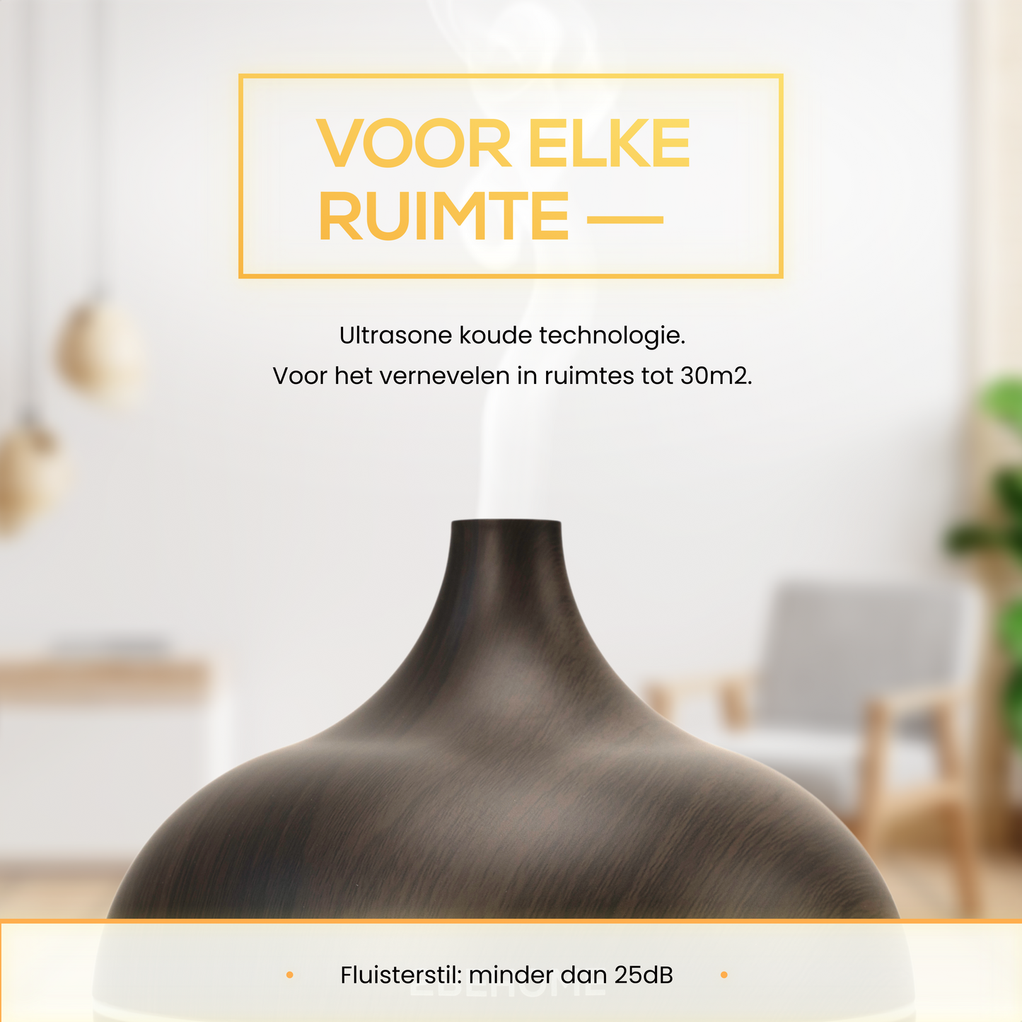 2BEHOME® Aroma Diffuser 550ML met Afstandsbediening - Incl. 2 Etherische Oliën - Donkere houtlook