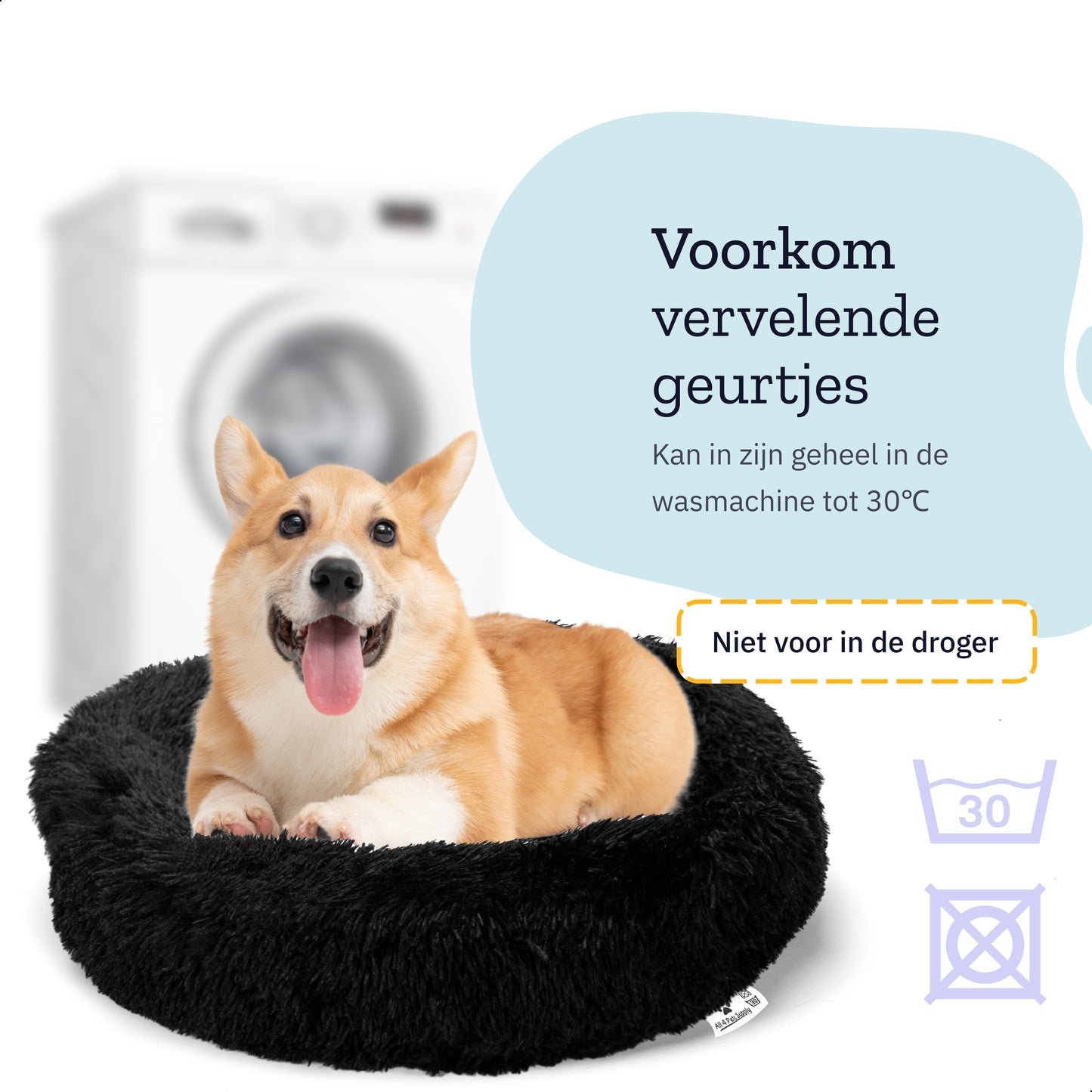 All 4 Pets Supply® Hondenmand Donut - Maat S - Geschikt voor Honden en Katten tot 40 cm
