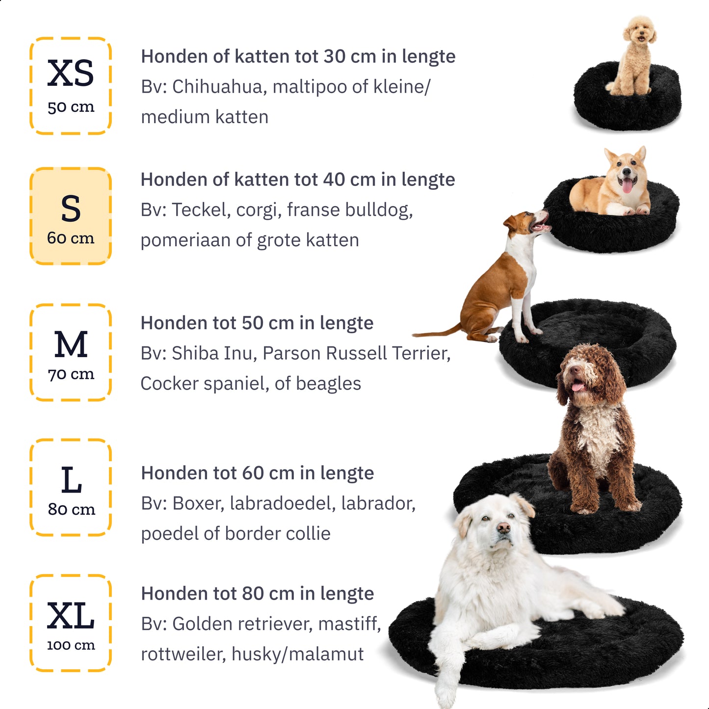 All 4 Pets Supply® Hondenmand Donut - Maat S - Geschikt voor Honden en Katten tot 40 cm