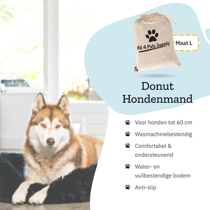 All 4 Pets Supply® Hondenmand Donut - Maat L - Geschikt Voor Honden Tot 60 cm