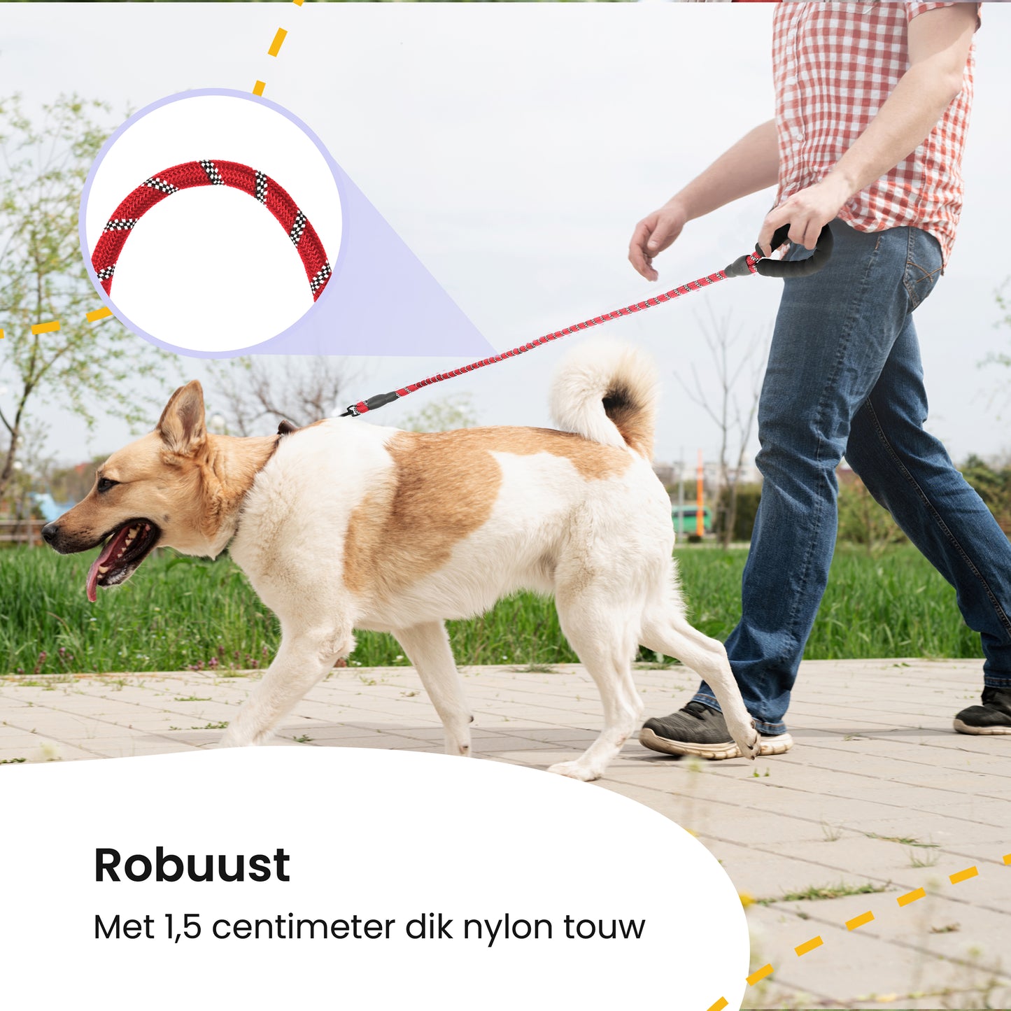 All 4 Pets Supply Reflecterende Hondenriem - 3 meter - Rood - Hondenleiband / Hondenlijn