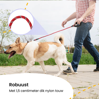 All 4 Pets Supply Reflecterende Hondenriem - 3 meter - Rood - Hondenleiband / Hondenlijn