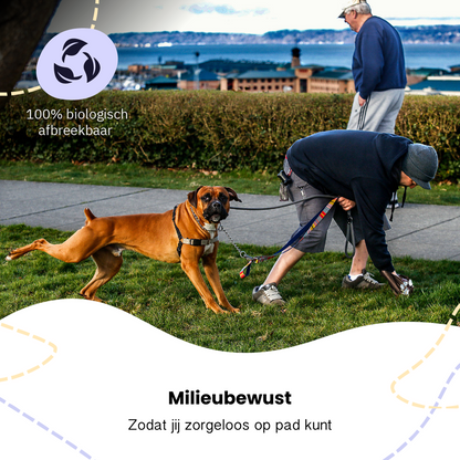 All 4 Pets Supply Hondenpoepzakjes houder inclusief Hondenpoepzakjes - Dispenser - 320 stuks - Lavendel geur - 100% Biologisch Afbreekbaar - Poepzakjeshouder Hond - Bruin