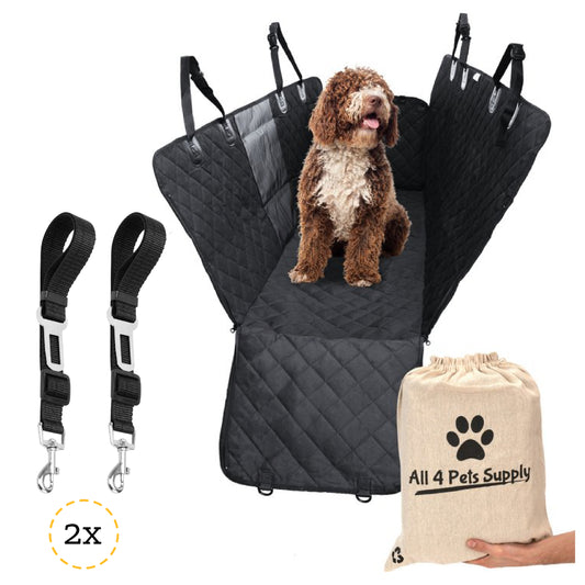 All 4 Pets Supply® Hondendeken Auto Achterbank en Kofferbak Waterdicht - Incl. twee hondenriemen auto