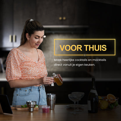 2BEHOME Cocktailset met Houder - Incl. Cocktail Shaker (750ml) & Cocktail Boek met Recepten