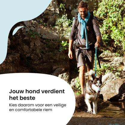 All 4 Pets Supply Reflecterende Hondenriem - 3 meter - NeonBlauw - Hondenleiband / Hondenlijn