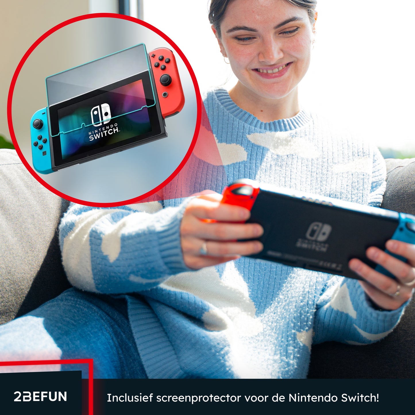 2BEFUN® Nintendo Switch Hoes Incl. Screenprotector