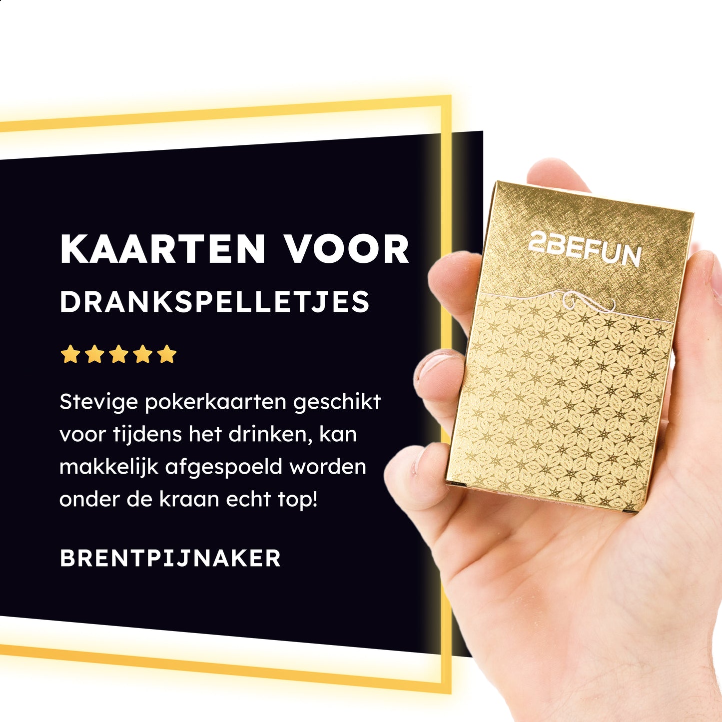 2BEFUN® Luxe Waterdichte Speelkaarten - Kaarten - Pokerkaarten - Goud