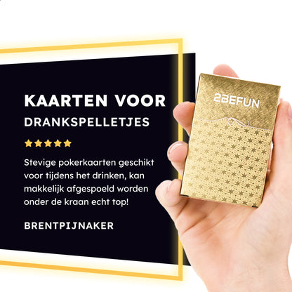 2BEFUN® Luxe Waterdichte Speelkaarten - Kaarten - Pokerkaarten - Goud