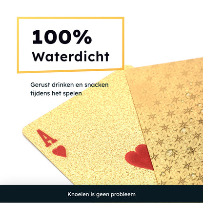 2BEFUN® Luxe Waterdichte Speelkaarten - Kaarten - Pokerkaarten - Goud