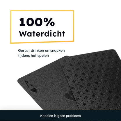 2BEFUN® Luxe Waterdichte Speelkaarten - Kaarten - Pokerkaarten - Zwart