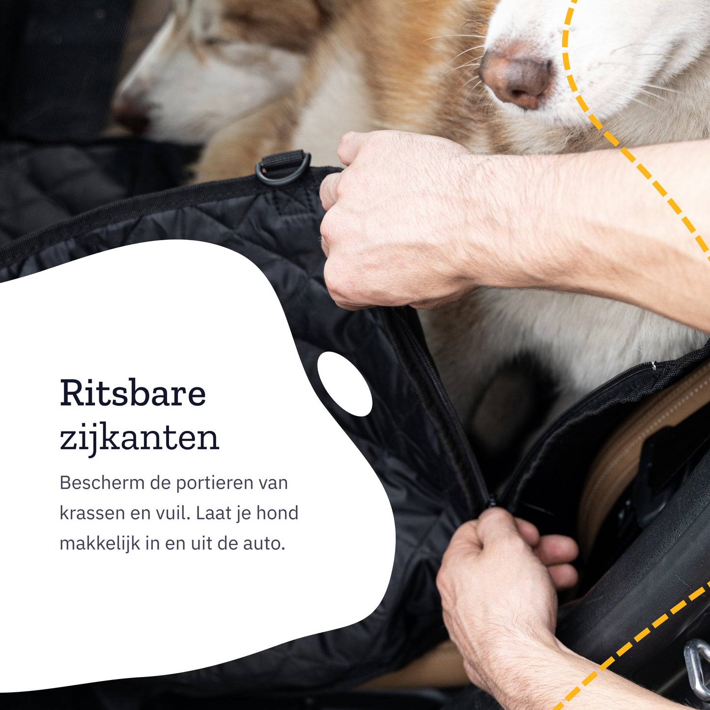 All 4 Pets Supply® Hondendeken Auto Achterbank en Kofferbak Waterdicht - Incl. twee hondenriemen auto