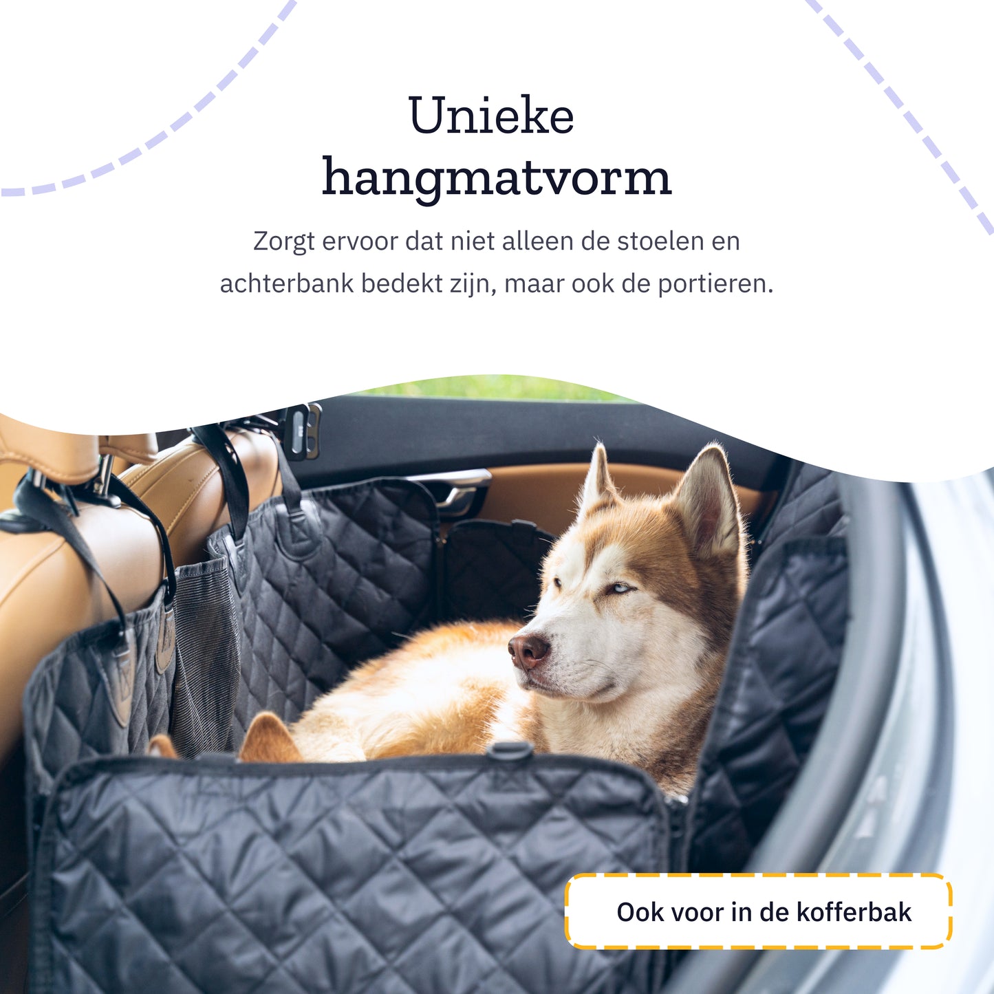 All 4 Pets Supply® Hondendeken Auto Achterbank en Kofferbak Waterdicht - Incl. twee hondenriemen auto