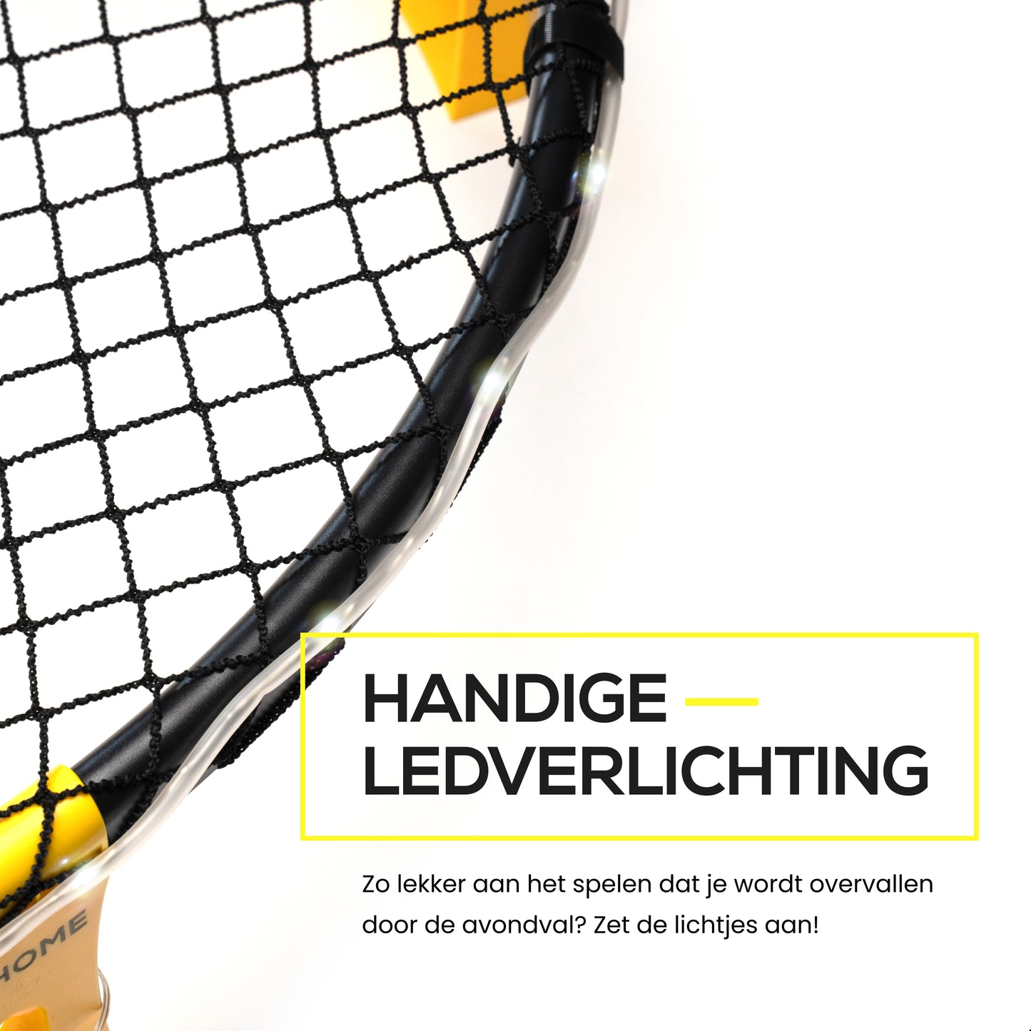 2BEHOME® Roundnet set met LED-Strip - Ook voor Spikeball & Roundball - Geel
