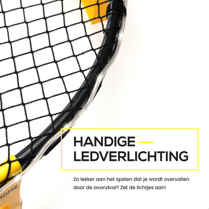 2BEHOME® Roundnet set met LED-Strip - Ook voor Spikeball & Roundball - Geel